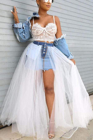 Splicing Denim Pettiskirt