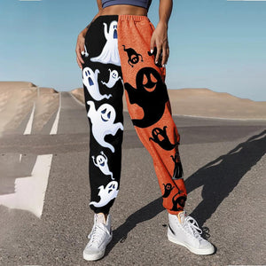 Halloween print Loose fitness track pants