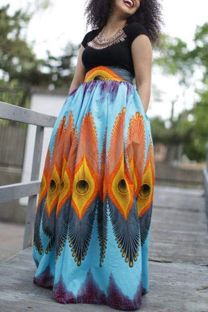 Printed Loose Pleated Skirt