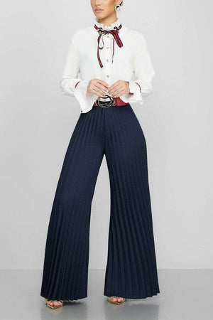 Fashion Casual  Pleated Wide-Leg Pants