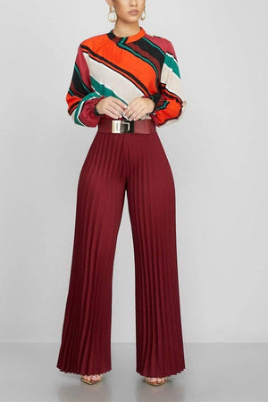 Fashion Casual  Pleated Wide-Leg Pants