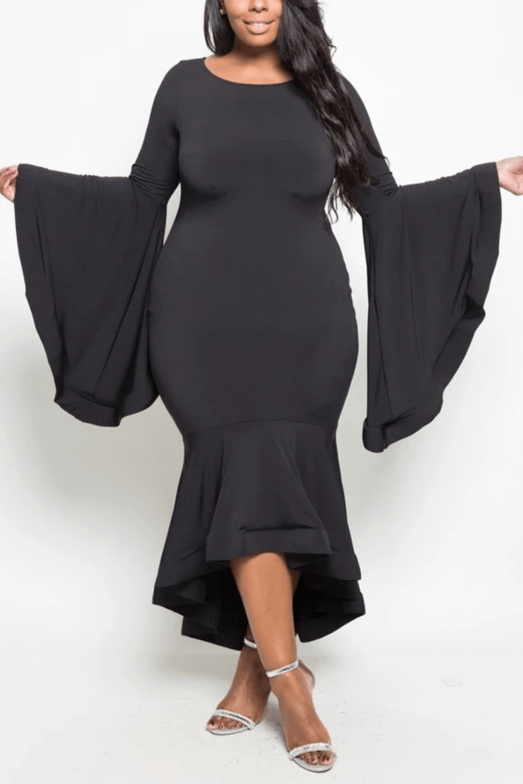 Fashion Bat Sleeve Slim Dress