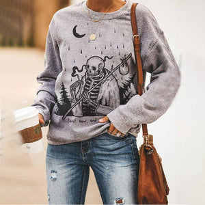 Loose Casual Halloween Print Sweatshirt