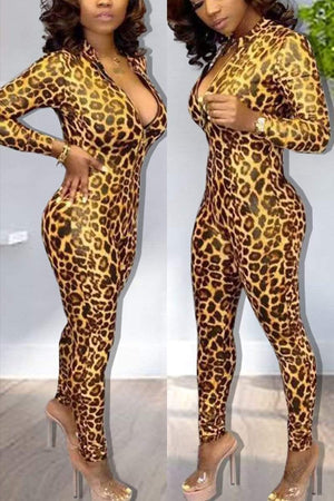 Fashion Leopard Print Jumpsuit