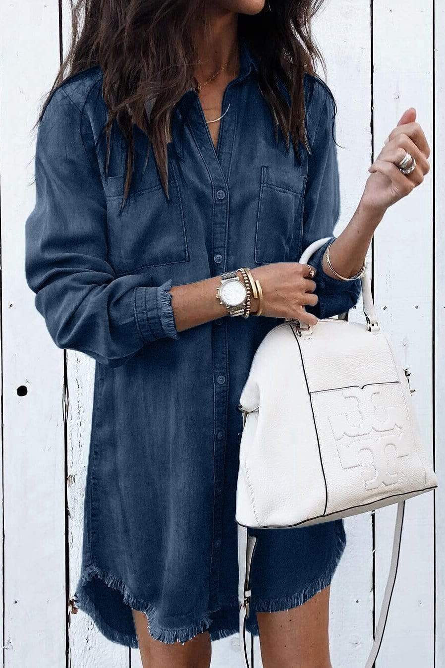 Slim Sexy Fringed Denim Dress