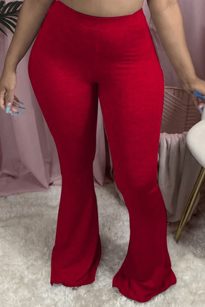 Fashion Casual Solid Color Plus Size Trousers