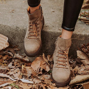 Women Hiker Ankle Mid Heel Boots