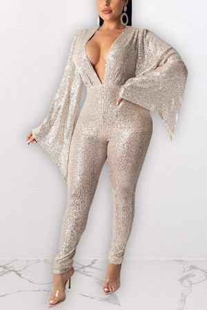 Sexy Sequined Wide-sleeved Jumpsuit