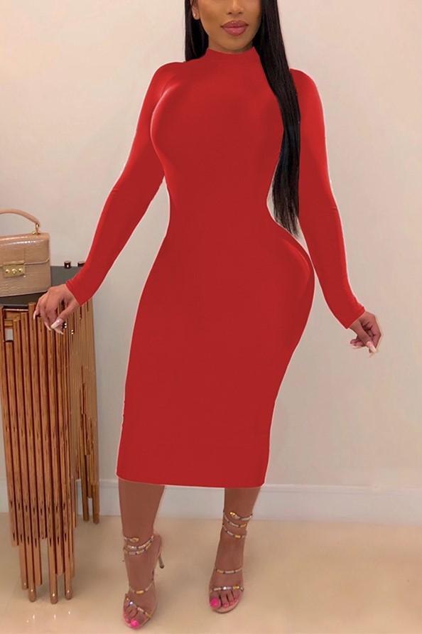 Sexy Long Sleeve Backless Dress