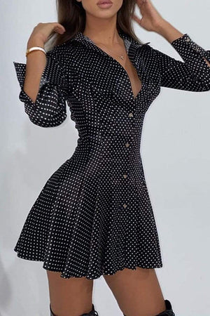 Fashion Long Sleeve Printing Shirt Dress