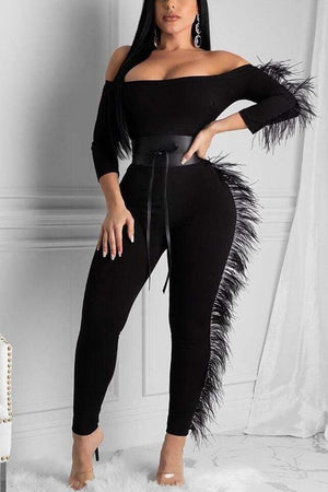 Sexy Off Shoulder Jumpsuit (Without Belt)