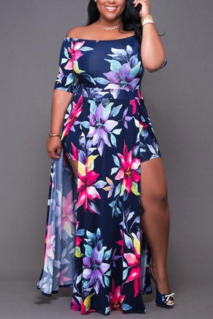 Sexy Fashion Printing Plus Size Dress