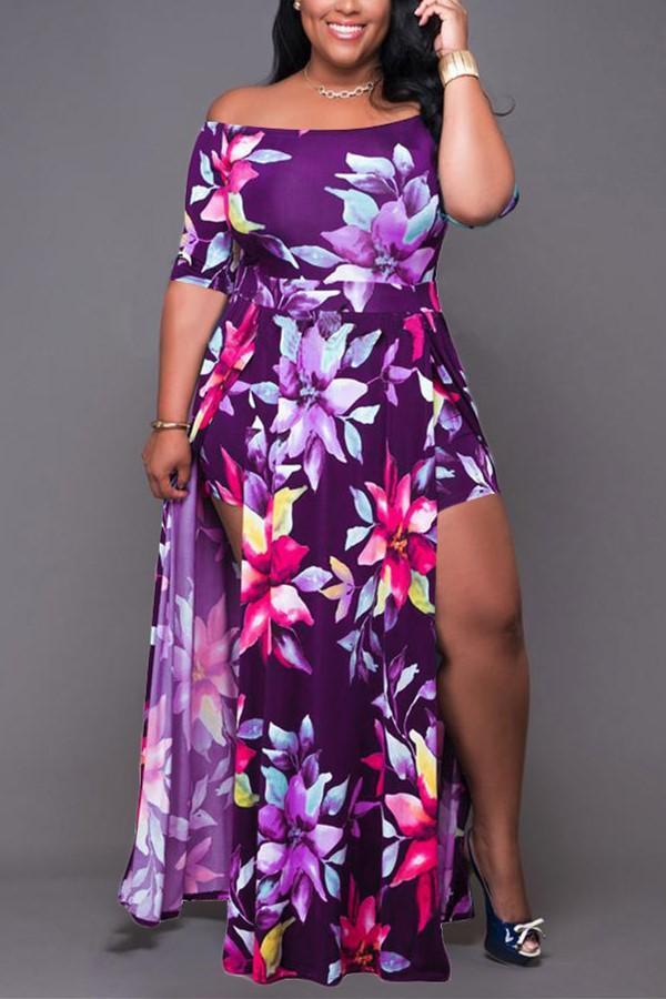 Sexy Fashion Printing Plus Size Dress