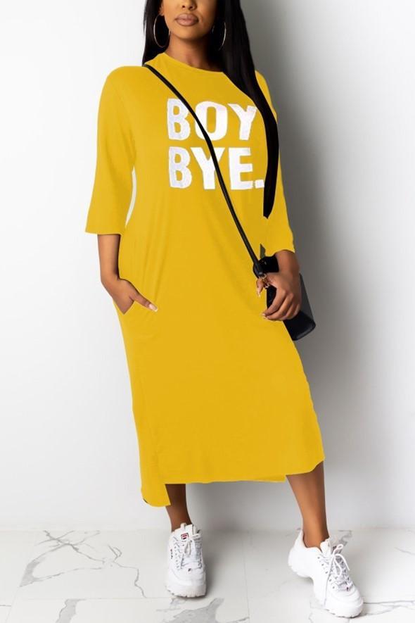 Casual Loose Letter Printing Dress