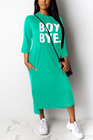 Casual Loose Letter Printing Dress