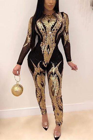 Fashion Perspective Sequins Jumpsuit