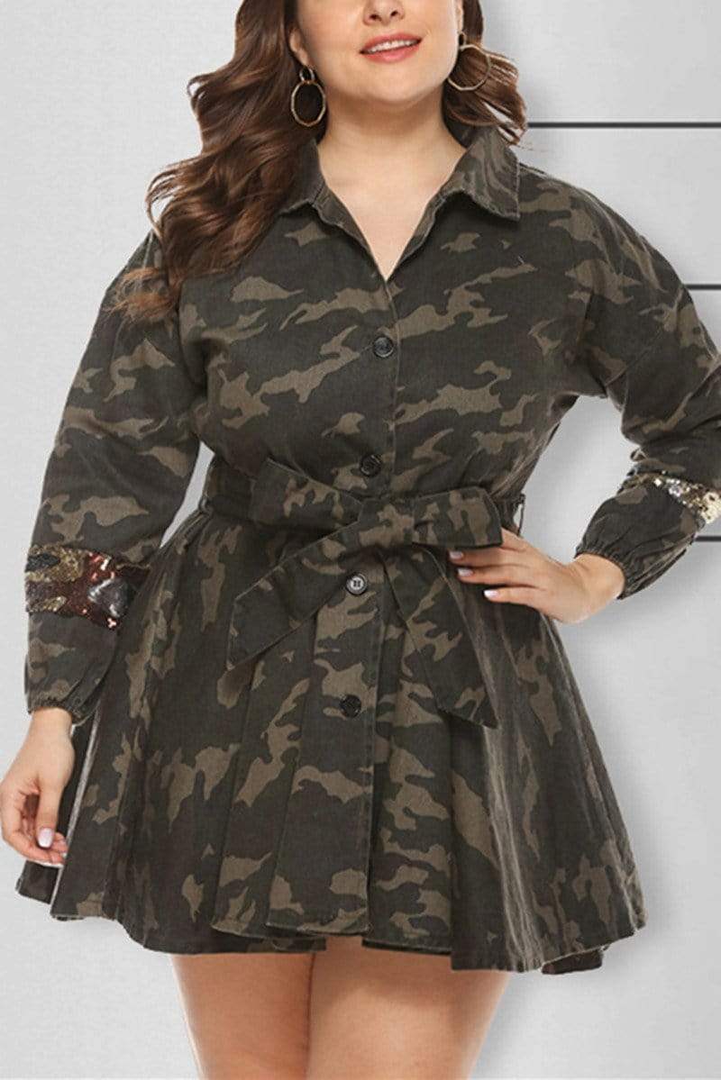 Stylish Casual Camouflage Print Coat