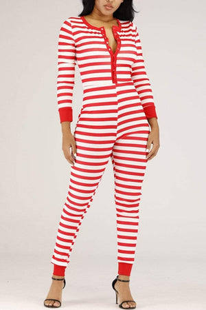 Stylish Casual Striped Printed Jumpsuit