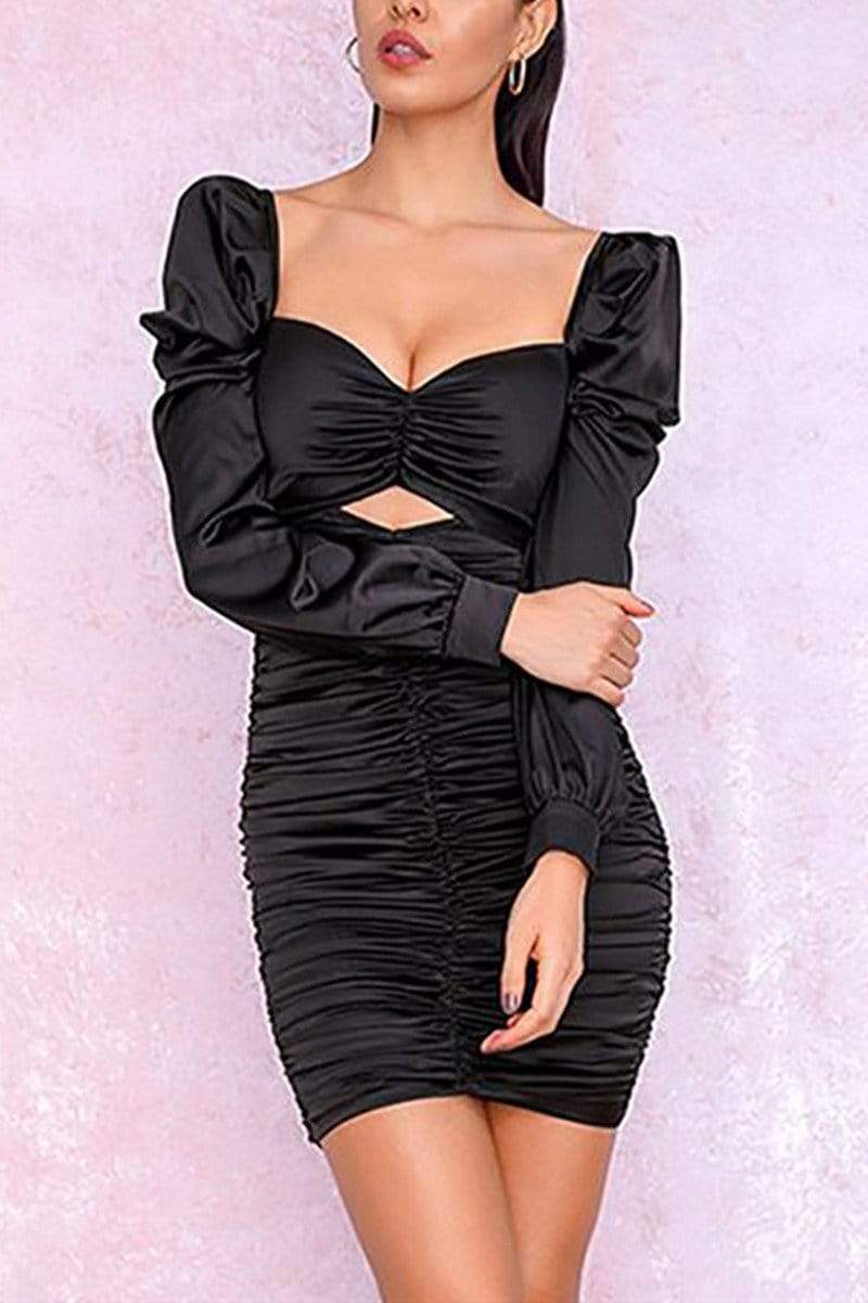 Fashion Long Sleeve Cutout Dress