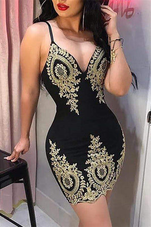 Sexy Fashion Stitching Sling Dress