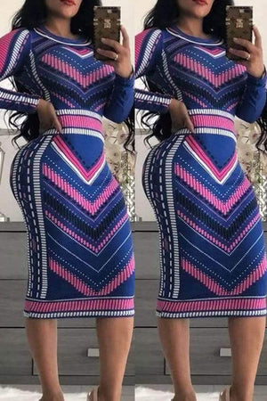 Fashion Print Elastic Dress