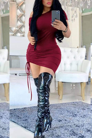 Fashion Sexy Solid Color Dress