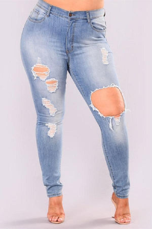 Stylish Casual Broken Holes Trousers