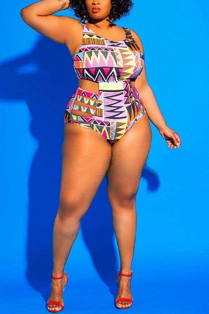 Sexy Plus Size Printing Swimsuit