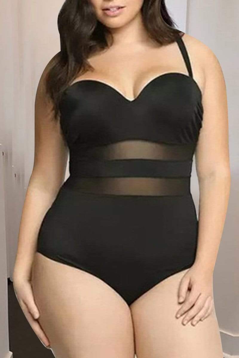 Sexy Mesh Stitching Sling Swimsuit