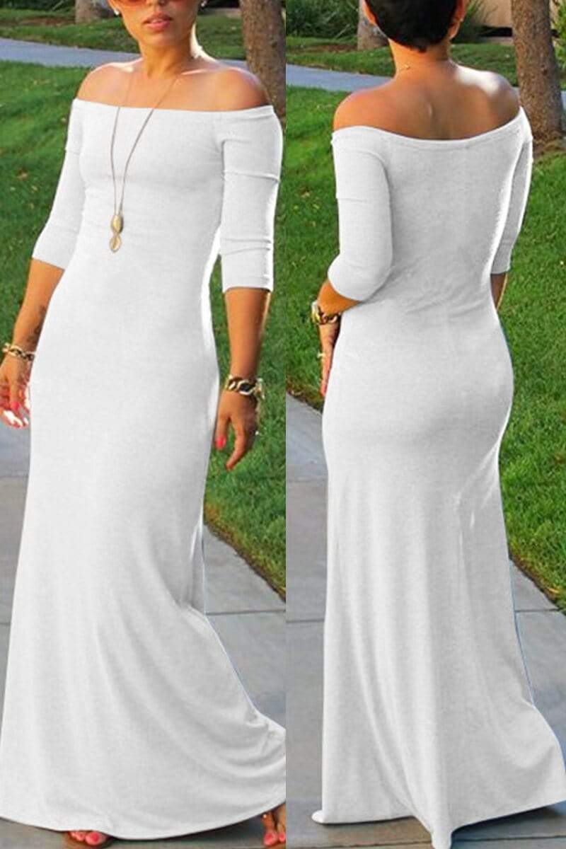 Sexy Slim Off Shoulder Maxi Dress