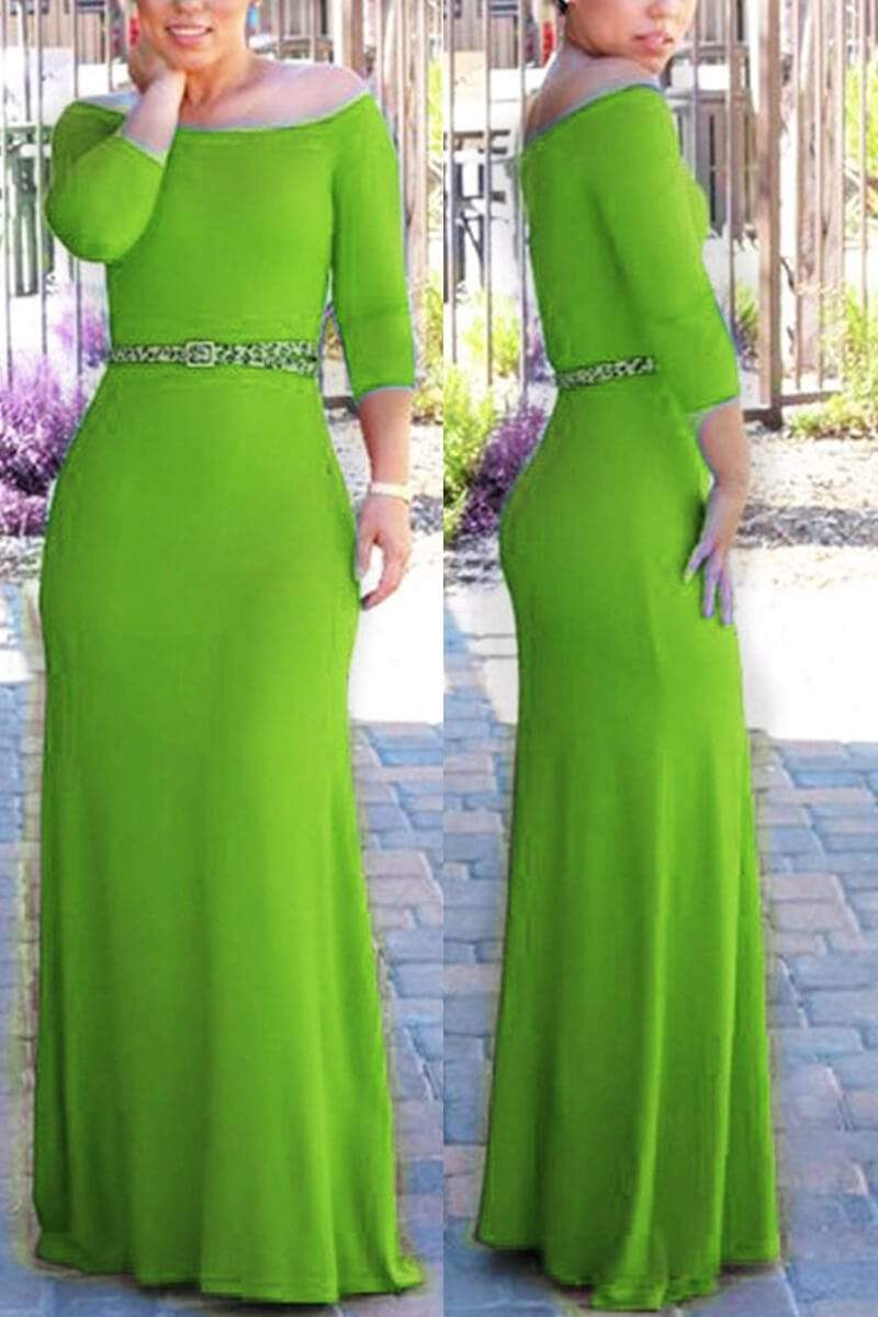 Sexy Slim Off Shoulder Maxi Dress