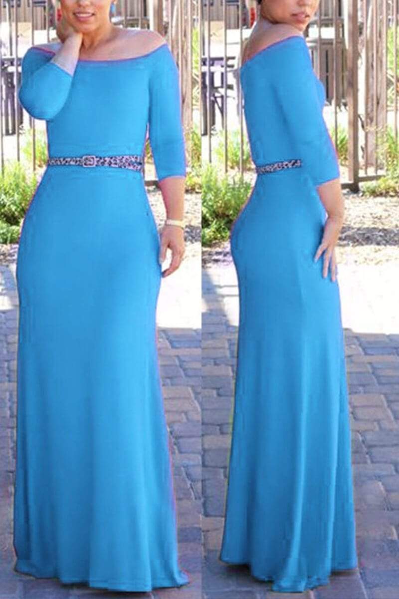 Sexy Slim Off Shoulder Maxi Dress