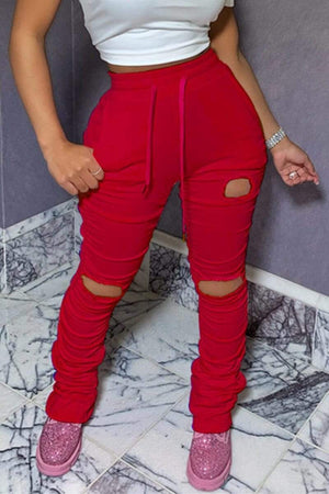 Fashion Broken Hole Track Pants