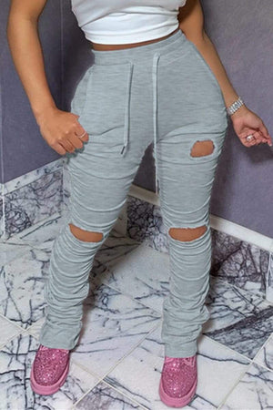 Fashion Broken Hole Track Pants