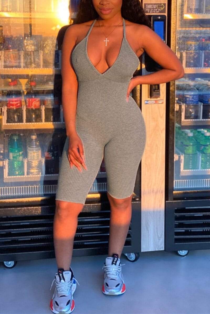 Sexy Sling V Neck Backless Romper