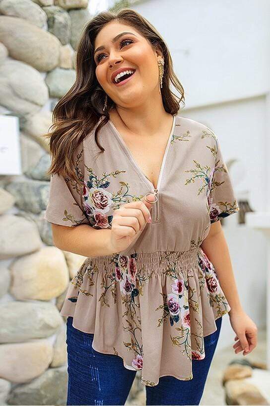 Die-tie Floral Print Blouse Shirt