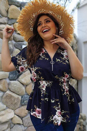 Die-tie Floral Print Blouse Shirt