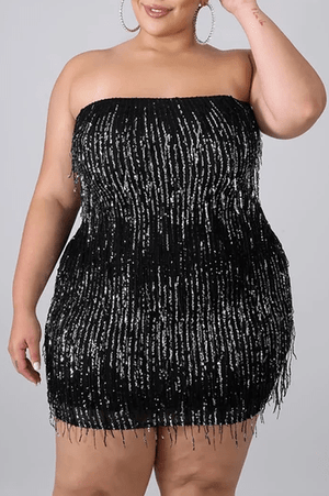 Fashion Large Size Sexy Sparkling Tube Dress