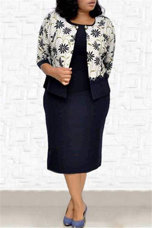 Floral Printed Coat Skirt Set