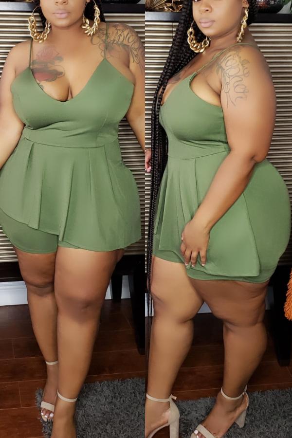 Sexy Plus Size Suspenders Romper