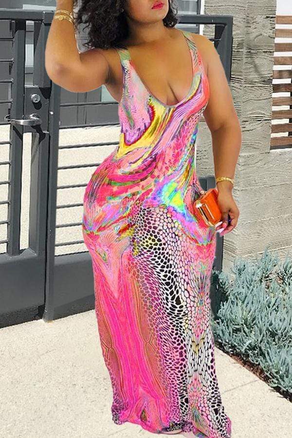 Sexy Printed Long Dress