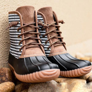 Women Waterproof Lace Up Duck Boots