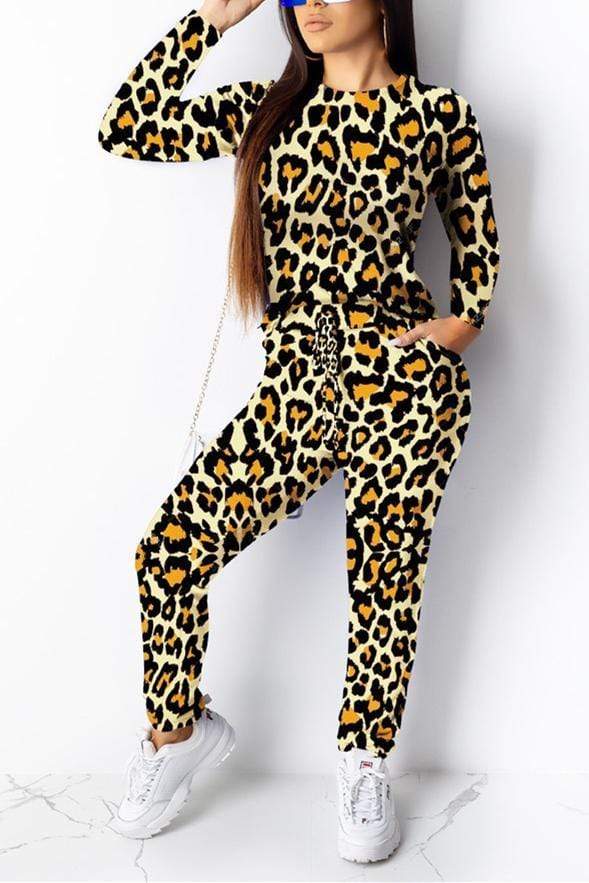 Leopard Print Long Sleeve Set