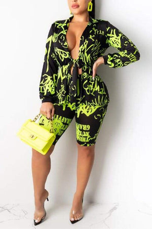 Sexy Print Long Sleeve Set