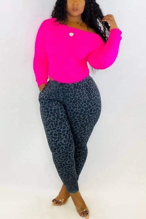 Casual Leopard Print Pants Set