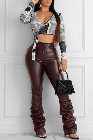 Fashion Classic  High Waist Black Trousers