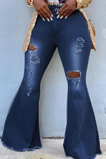 Fashion Versatile Stretch Denim Flared Pants