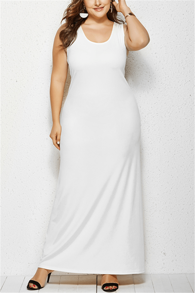 Minimalist Plus Size Sleeveless Dress