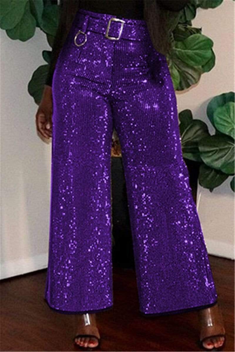 Casual Ice Silk Wide Leg Pants（With Belt）