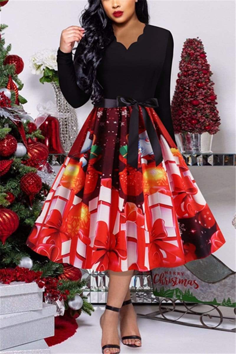 Christmas Fashion Burnout Dress